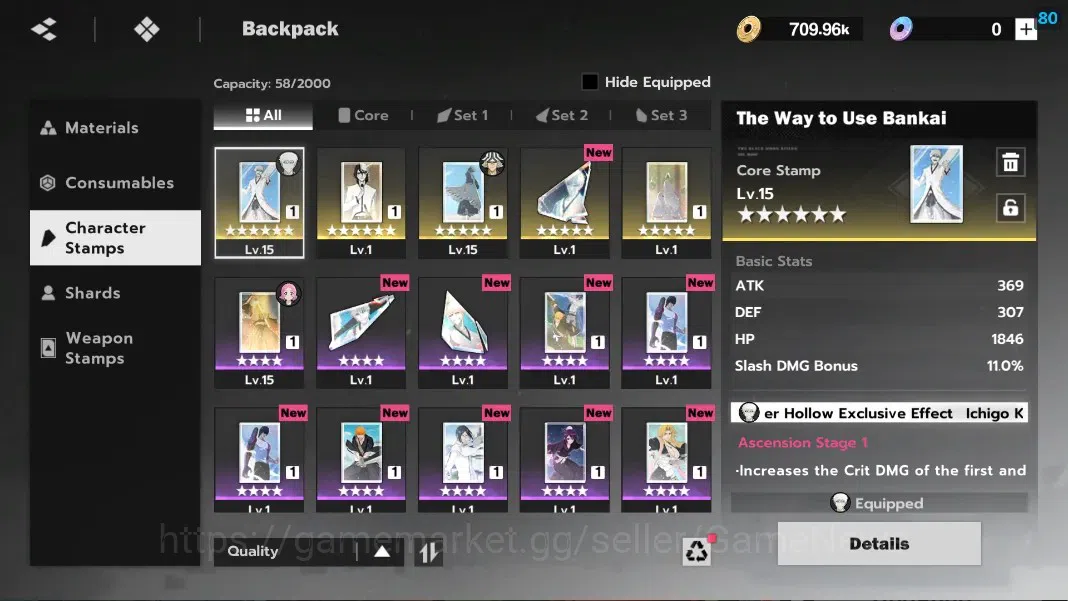 BLEACH: Soul Resonance Accounts NuverseSEA|LV 31|4 SSR IchigoIH B1+Stamp,Urahara,B image 13