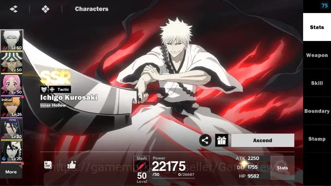 BLEACH: Soul Resonance Accounts NuverseSEA|LV 31|4 SSR IchigoIH B1+Stamp,Urahara,B image 3