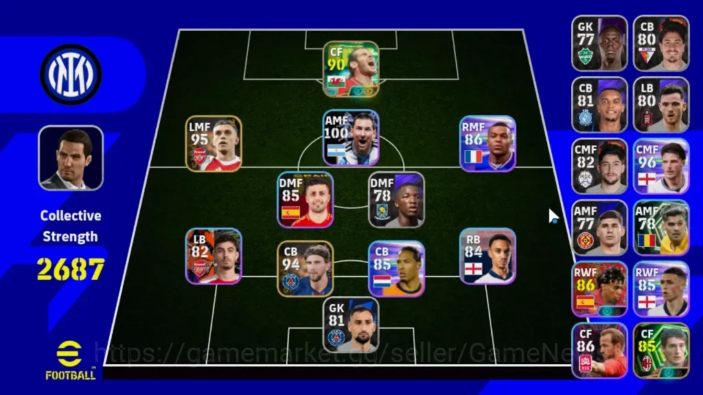 eFootball Accounts Legends & Iconic Players Android|Power 2687|Epic New (Gareth Bale),Daniele Massaro|Show Time Lionel 1