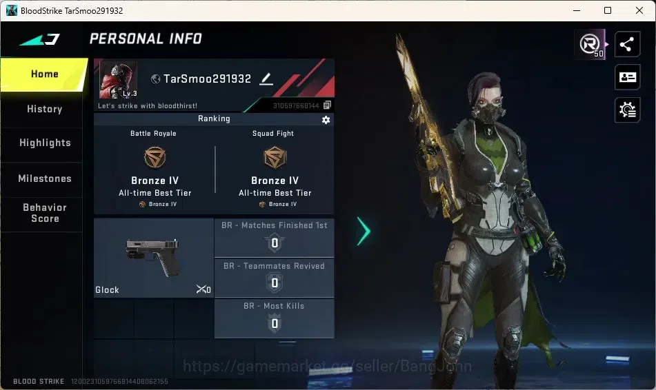 Blood Strike Accounts Others ASIA | 1 Eternal Gun: AUG-Empyrean Lv.3|3 Legendary Guns|Epic Name Changing Card|Check SS 1