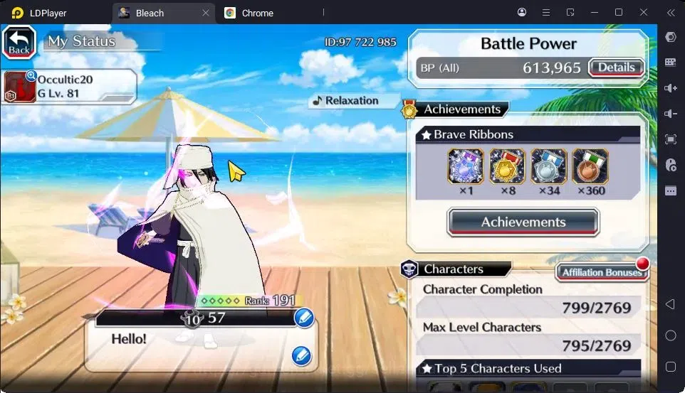 Bleach: Brave Souls Accounts High-End Global | 40.5 Orb | Byakuya TYBW24,Ichigo 8TH,Ichigo Renewed,Zangetsu Speed,Mayuri 2