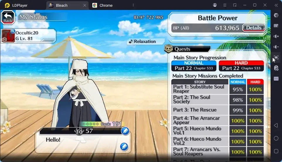 Bleach: Brave Souls Accounts High-End Global | 40.5 Orb | Byakuya TYBW24,Ichigo 8TH,Ichigo Renewed,Zangetsu Speed,Mayuri 4