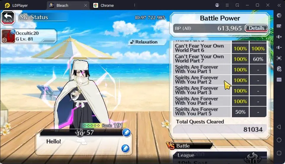Bleach: Brave Souls Accounts High-End Global | 40.5 Orb | Byakuya TYBW24,Ichigo 8TH,Ichigo Renewed,Zangetsu Speed,Mayuri 6