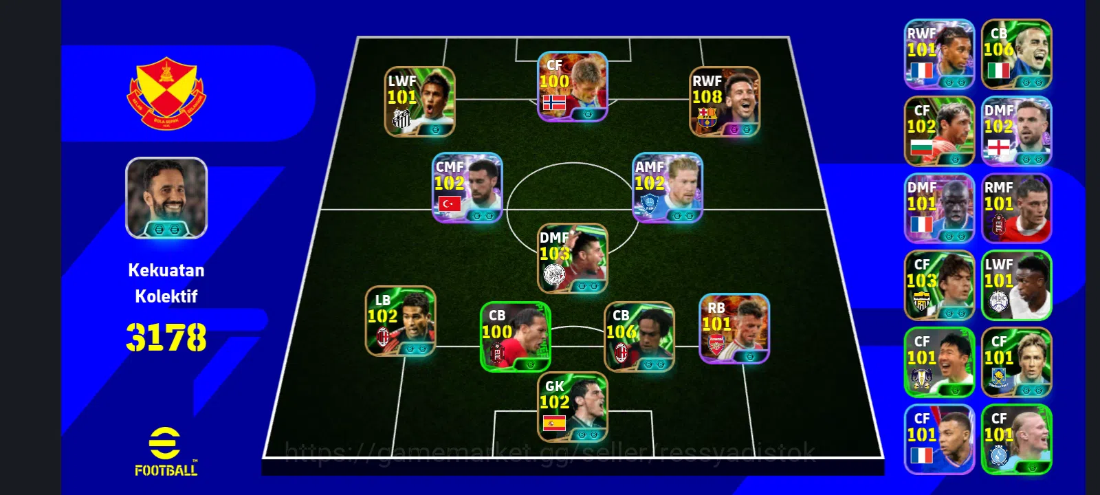 eFootball Accounts Legends & Iconic Players EFOOTBALL 2026 | BIGTIME MESSI MSN, SHOWTIME SORLOTH,A NESTA,F CANAVARO,I 1