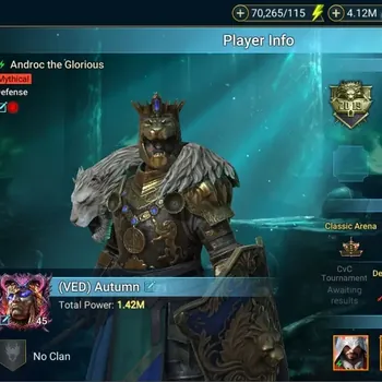 Raid: Shadow Legends Accounts Mid-Game Lv.45 Power 1,42M|1Mythic: Androc teh Glorius|31Legend: Ezio Auditore,Duchess