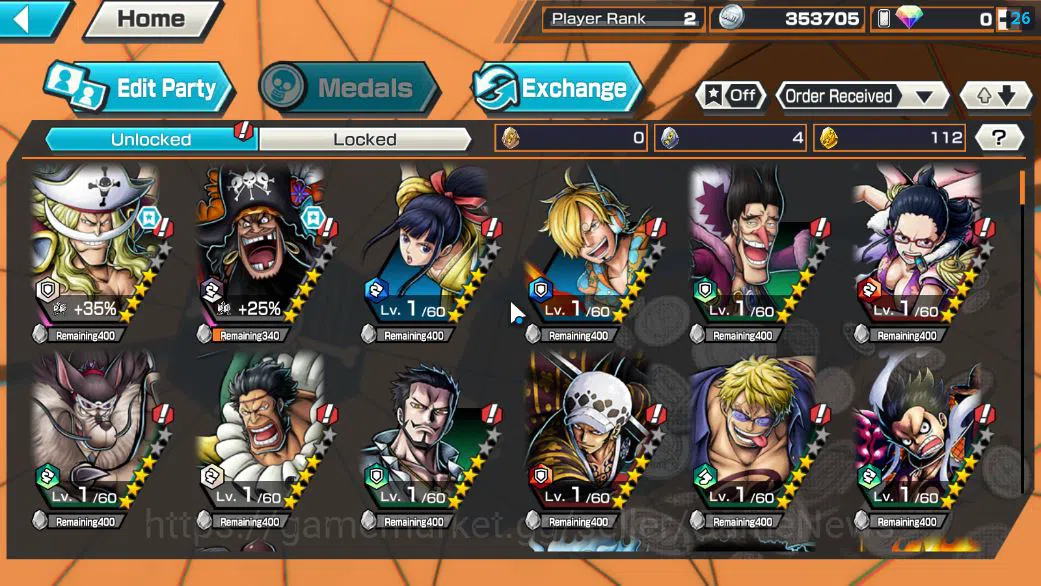 One Piece Bounty Rush Accounts Global|2 EX|Great Pirate Edward Newgate,TFE Marsha image 4