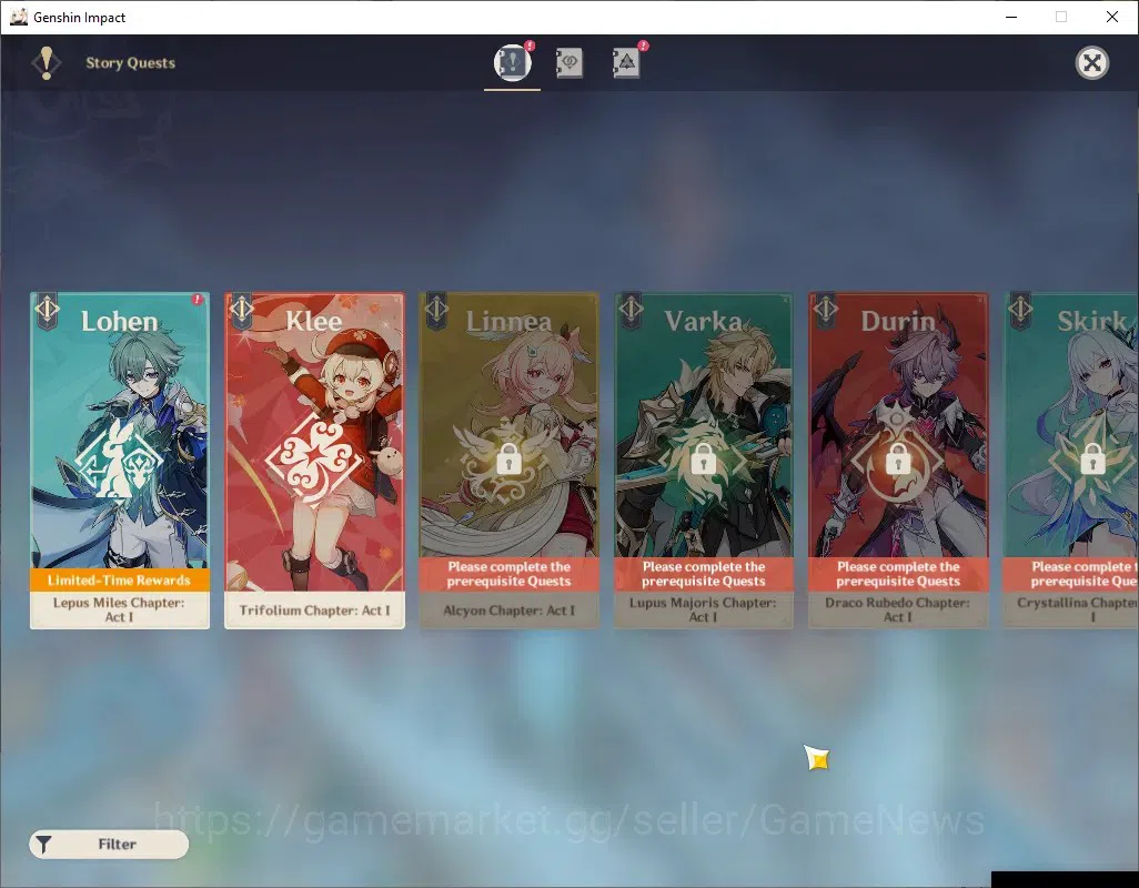 Genshin Impact Accounts ASIA | AR 36 | BD Unset | 2 Limited + 4 (*5Standar image 13