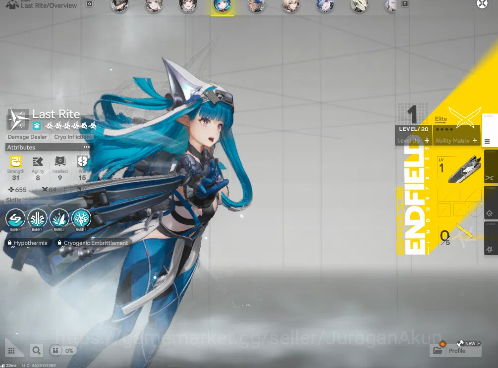 Arknights: Endfield Accounts Asia LVL 2 | Fresh Starter + 1 Meta SSR (Last Rite) + 5 SR Character |Skip Tutorial| GrypLink 8