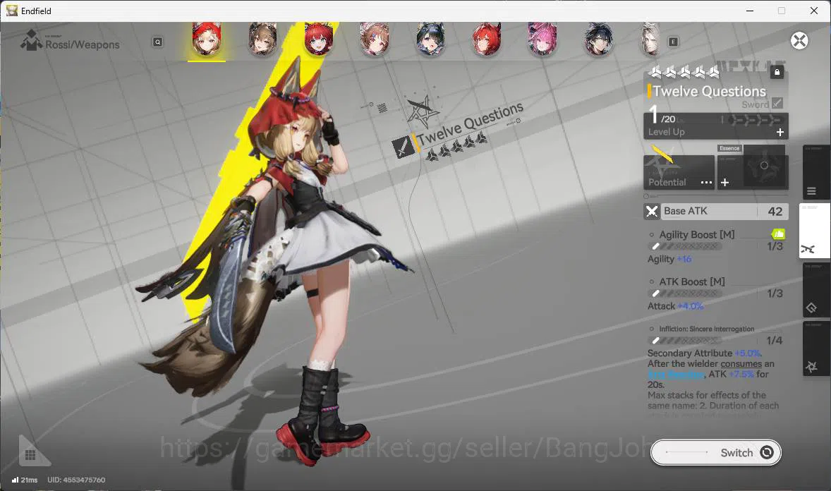 Arknights: Endfield Accounts ASIA | LVL 57, Rossi, gilberta sign, Ardelia P2 si image 5
