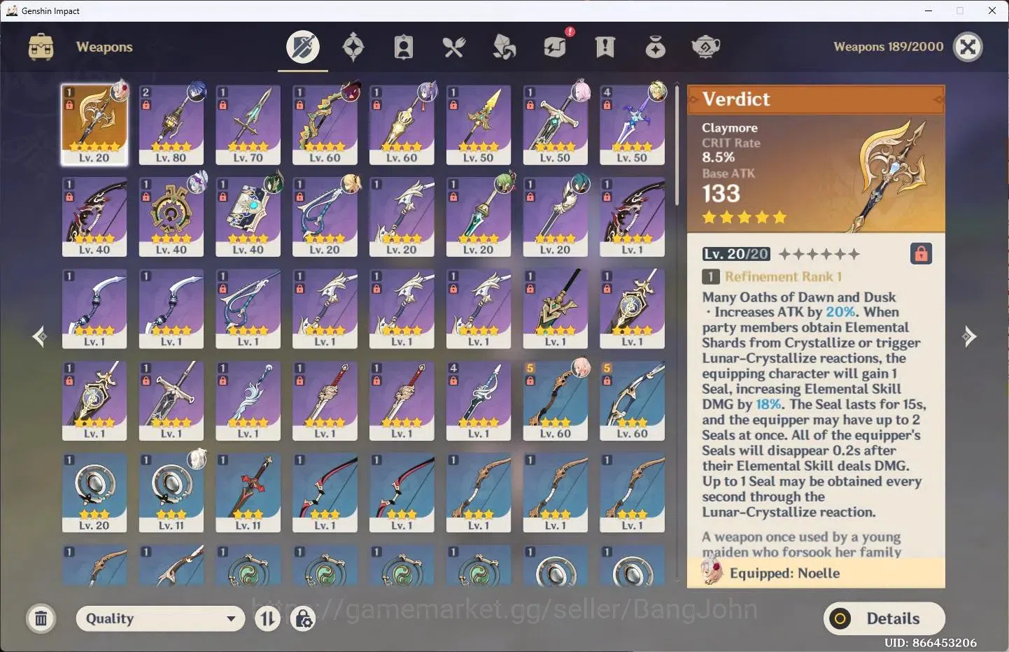 Genshin Impact Accounts ASIA |AR 54|4 Limit+1 Sign|Flins,ChascaC1,Linnea,N image 5