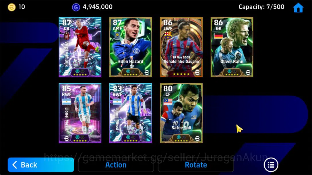 eFootball Accounts Starter Mobile||Big Time Ronaldinho Gaucho,Virgil Van Dijk Long-Reach Tackle,Eden Hazard Momentum 3