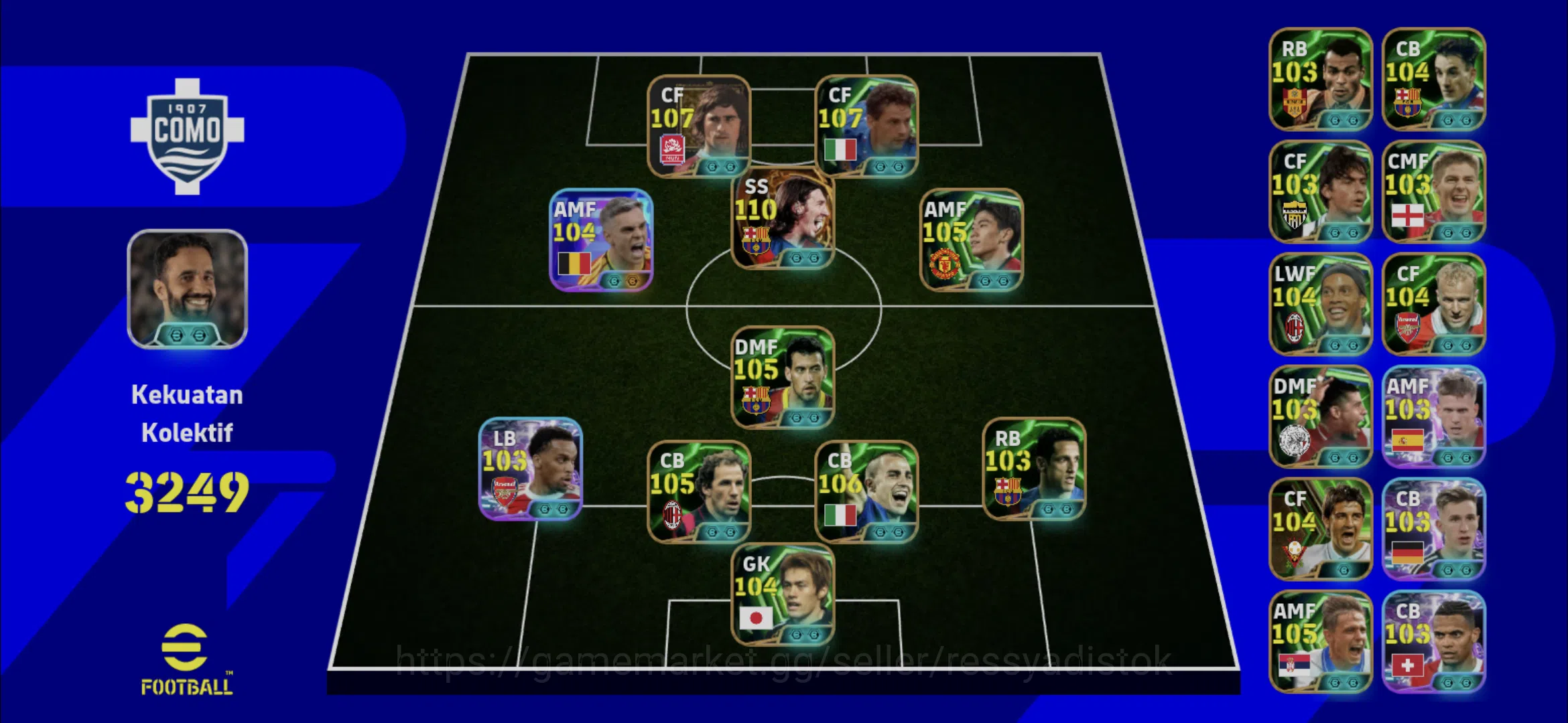 eFootball Accounts Legends & Iconic Players EFOOTBALL COLLECTIVE 3249+ | 4 MANAGER BOOSTER,GG SQUAD,STARTER TO PLAY,FULL 1