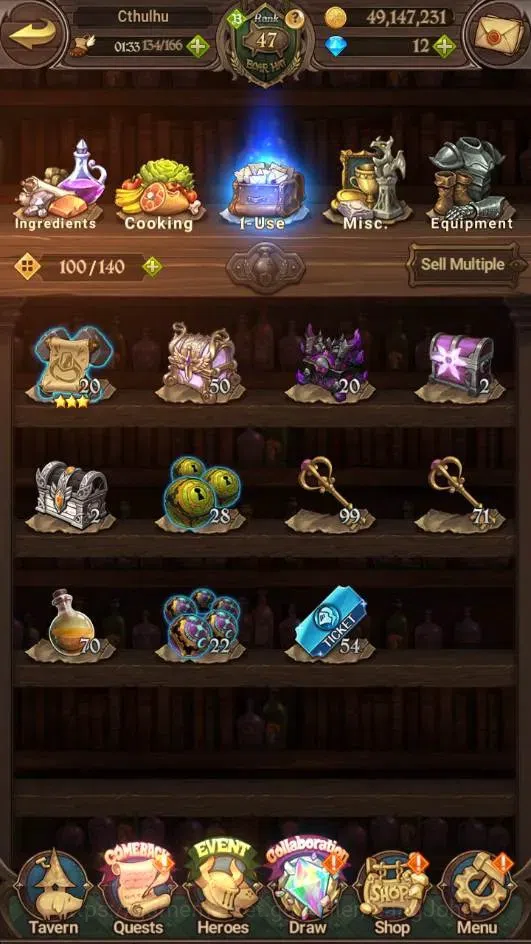 The Seven Deadly Sins: Grand Cross Accounts Endgame ASIA | 2.4M GP |3 LR+7 UR|LR Elizabeth 1/6 |UR Mesis 5/6,Menor 3/6,DKM 13