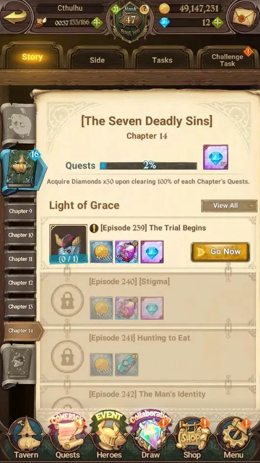 The Seven Deadly Sins: Grand Cross Accounts Endgame ASIA | 2.4M GP |3 LR+7 UR|LR Elizabeth 1/6 |UR Mesis 5/6,Menor 3/6,DKM 3
