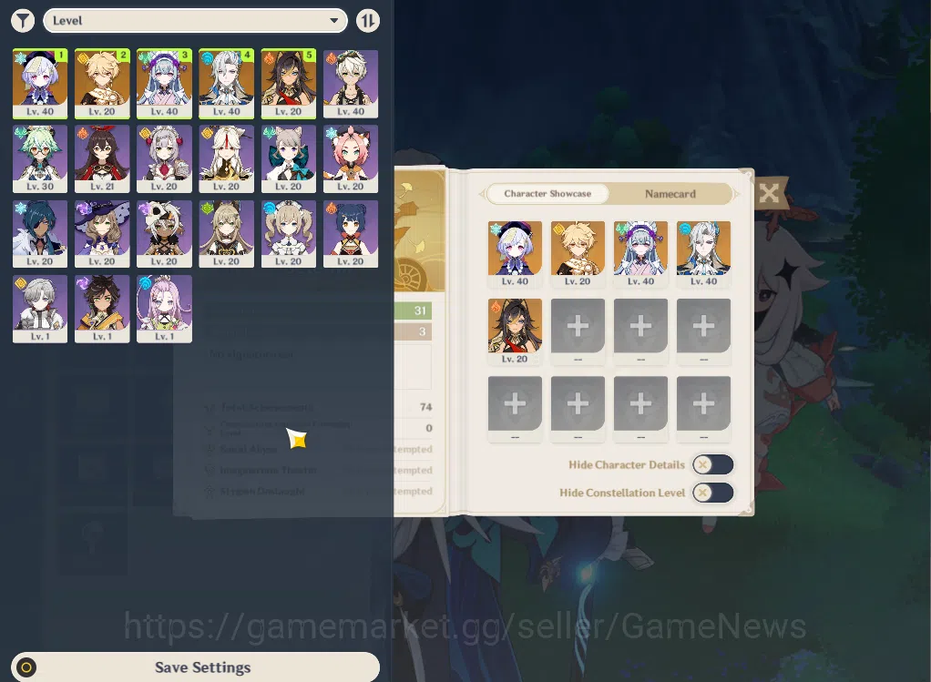 Genshin Impact Accounts ASIA|AR31|Starter|1Limited+16(*4Character)|Neuvill image 2