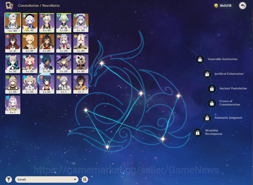 Genshin Impact Accounts ASIA|AR31|Starter|1Limited+16(*4Character)|Neuvill image 3