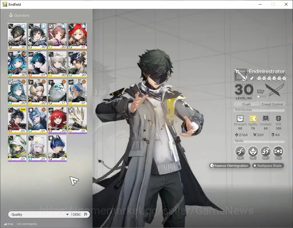 Arknights: Endfield Accounts ASIA|Lv 36|4 SSR (2 Limited) + 4 (*6 Weapon)|Rossi + Signature,Camille|8k Ars|Gryphlink|Take 1