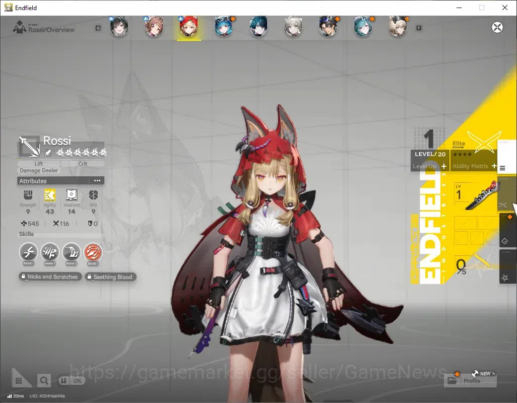 Arknights: Endfield Accounts ASIA|Lv 36|4 SSR (2 Limited) + 4 (*6 Weapon)|Rossi + Signature,Camille|8k Ars|Gryphlink|Take 3