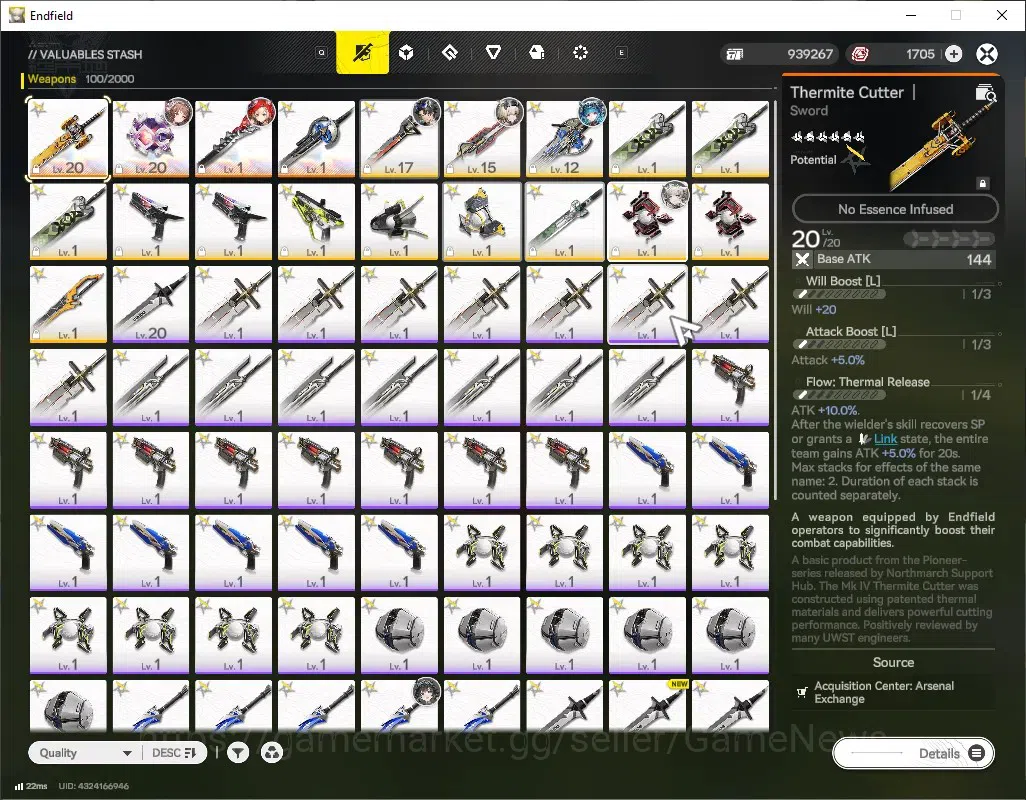 Arknights: Endfield Accounts ASIA|Lv 36|4 SSR (2 Limited) + 4 (*6 Weapon)|Rossi + Signature,Camille|8k Ars|Gryphlink|Take 6
