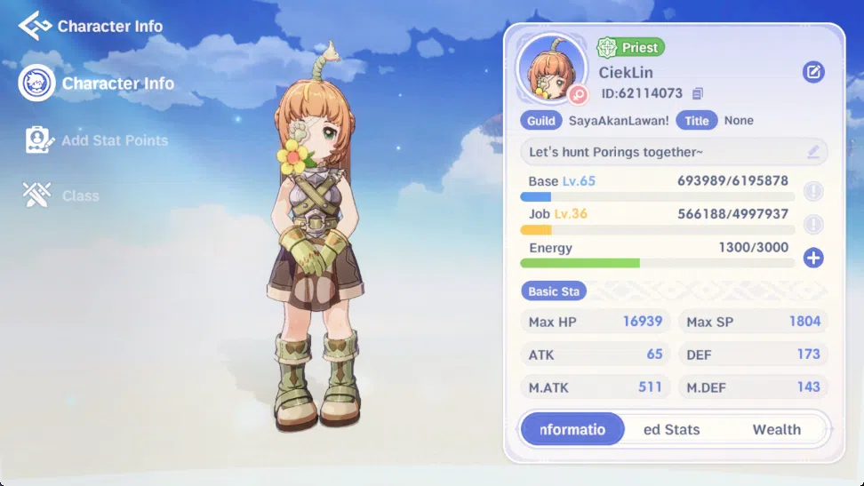 Ragnarok: The New World Accounts Sv Eddga |Unverif|Lvl 65 Priest|M Atk 511,Max SP 1804|1 SSR Pet ( Dawn )|Wp+8|51 Pet Tag 1