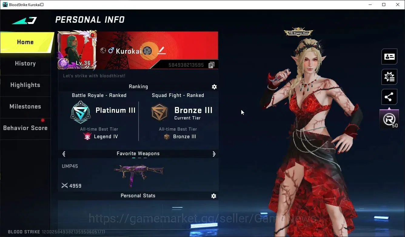 Blood Strike Accounts ASIA|ETERNAL DeAgle+MELEE TalonKnife,Collab TR FN2 image 2