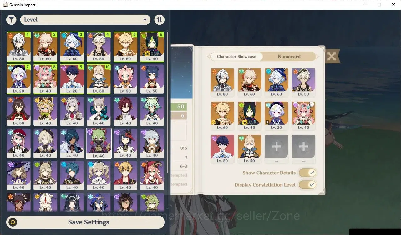 Genshin Impact Accounts Others ASIA|AR 50|4 Limited 5*CHAR+ 1(*5 Weapon)|Premium Arlechino (Furina,Kazuha,Varesa)|Low 2