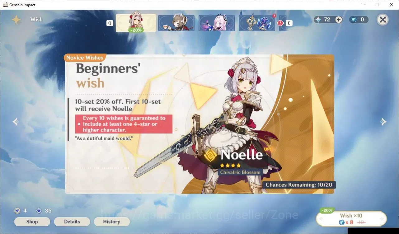 Genshin Impact Accounts Others ASIA|AR 50|4 Limited 5*CHAR+ 1(*5 Weapon)|Premium Arlechino (Furina,Kazuha,Varesa)|Low 9