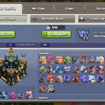 Clash of Clans Accounts High-End Global |TH 17-BH 7|LVL 106|AQ 32 ,MP 7 ,GW 17 ,RC 11 ,BK 34,DD 2|BM 9|Legendary Skin GW