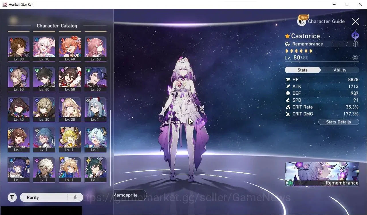 Honkai Star Rail Accounts Others Asia|TL 70|13 Limited|(Castorice,Cyrene,DH Terrae)+Sign Phainon,Hyacine,Archer,Tribbie,R 5