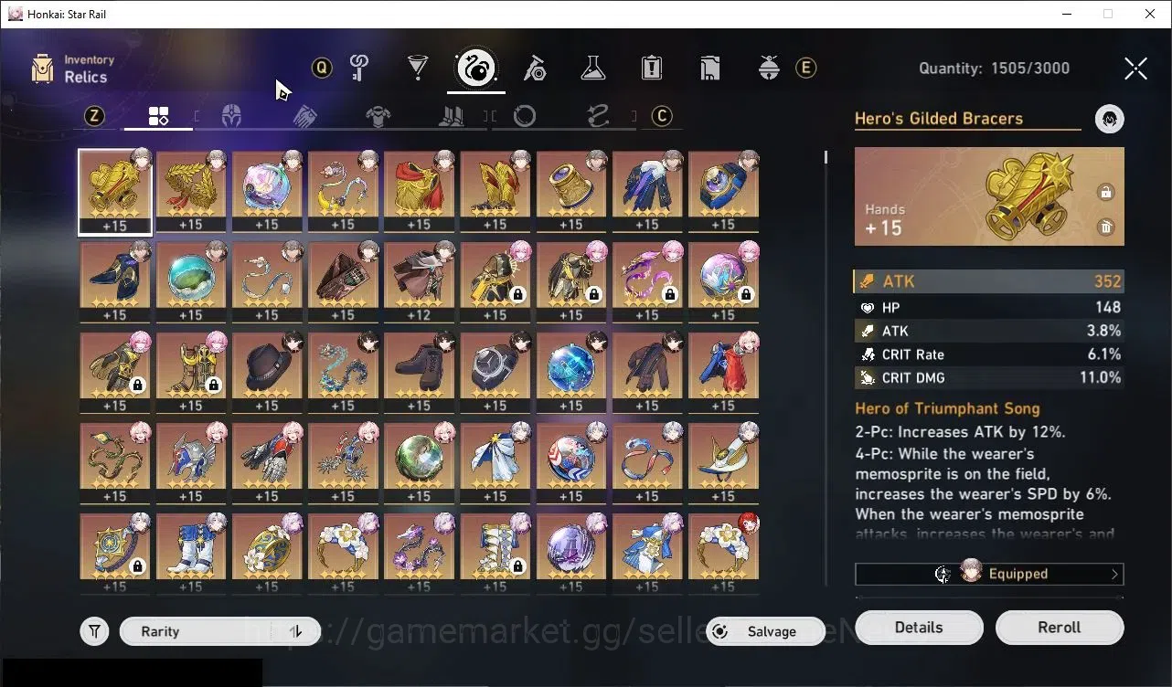 Honkai Star Rail Accounts Others Asia|TL 70|13 Limited|(Castorice,Cyrene,DH Terrae)+Sign Phainon,Hyacine,Archer,Tribbie,R 8