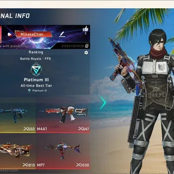 Blood Strike Accounts Collab Skin ASIA | Eternal Gun: MP7 Lv.2 | 2 AOT Strikers: Mikasa Angel, Female Titan | 1 Ultra Gun