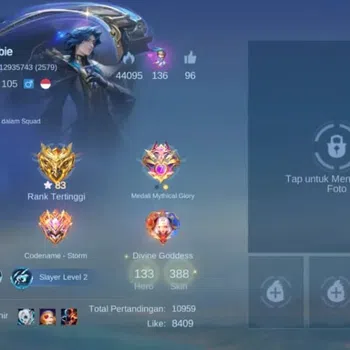 Mobile Legends: Bang Bang Accounts Collector Hero 133|Skin 388|HighGlory 83|2 Legend(Lunox,Saber),4