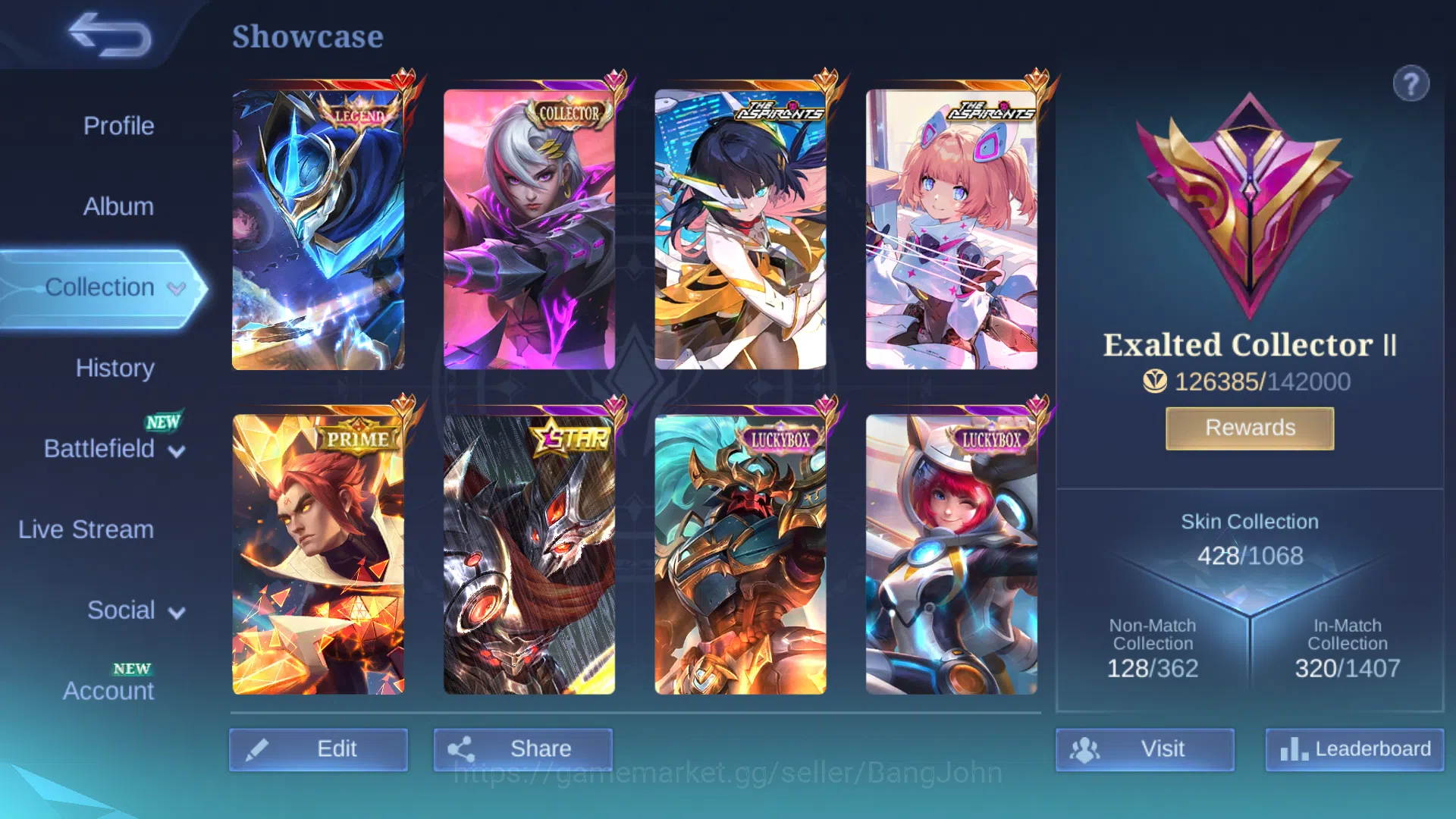 Mobile Legends: Bang Bang Accounts Hero 131 | Skin 428 | Akun Spek Gusion ( 2000 matc image 2