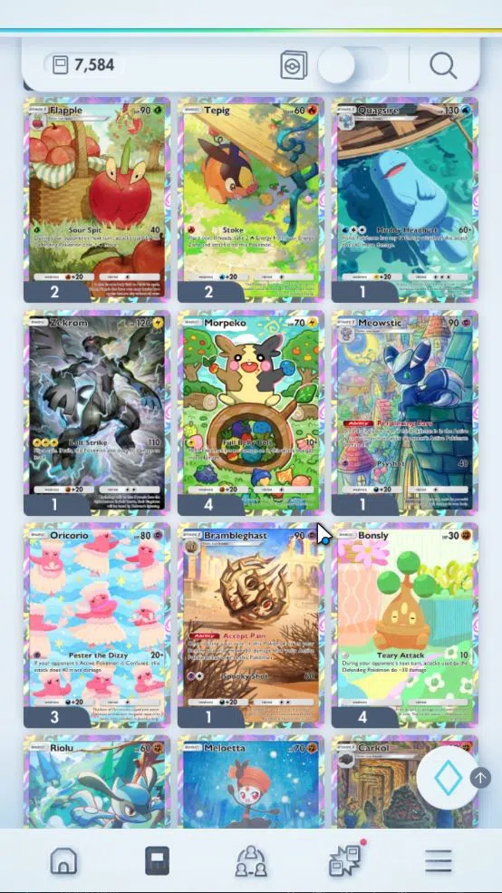 Pokémon TCG Pocket Accounts EN 7,5K Card|181 EX|4 Crown [Lunala,Arboliva,Metal image 16