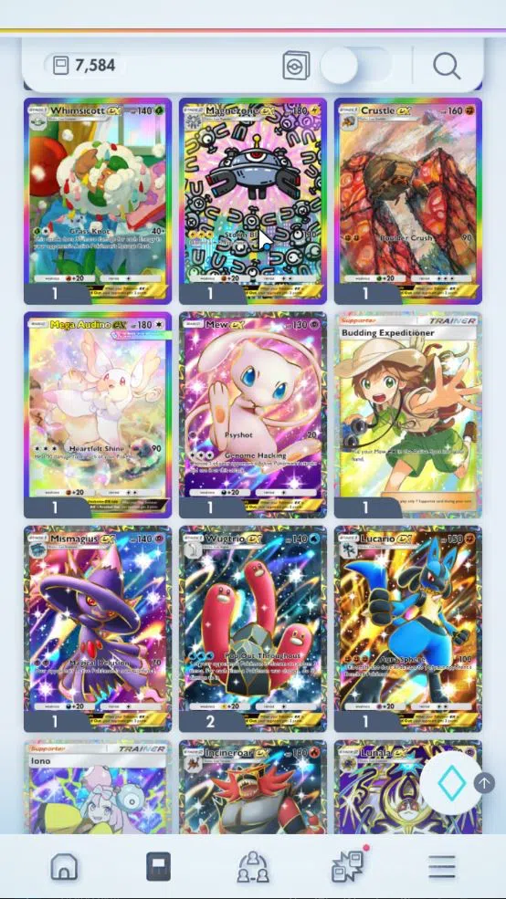 Pokémon TCG Pocket Accounts EN 7,5K Card|181 EX|4 Crown [Lunala,Arboliva,Metal image 6