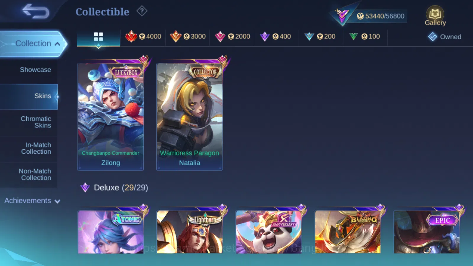 Mobile Legends: Bang Bang Accounts Others Hero 131,Skin 249 Luckybox Zilong ,Automic Miya ,Lunar Chang e ,Saber Freya 3