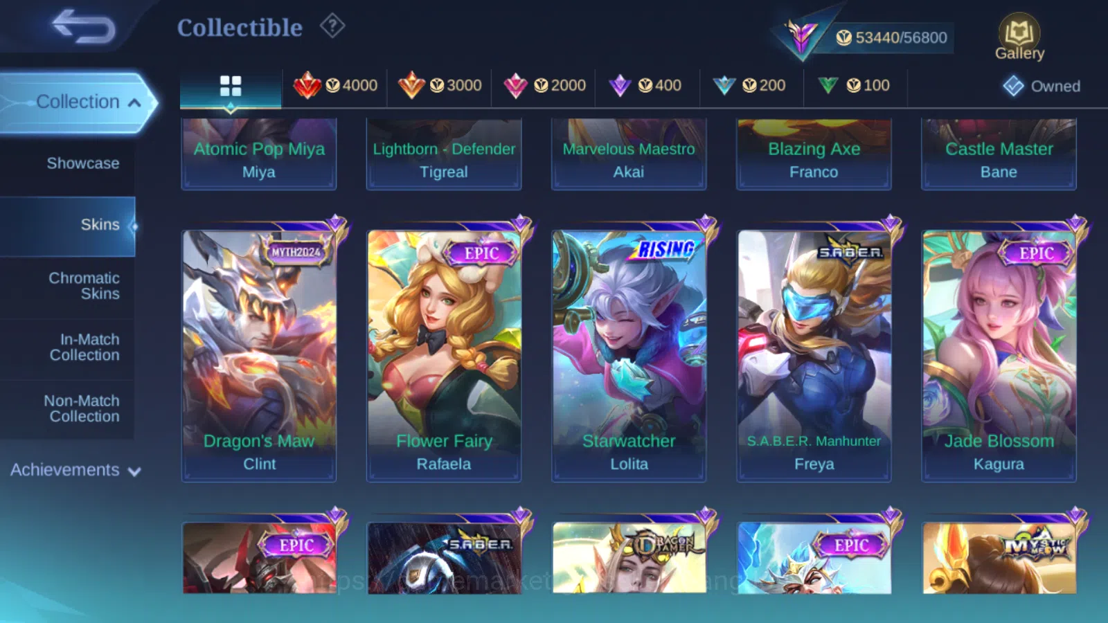 Mobile Legends: Bang Bang Accounts Others Hero 131,Skin 249 Luckybox Zilong ,Automic Miya ,Lunar Chang e ,Saber Freya 5