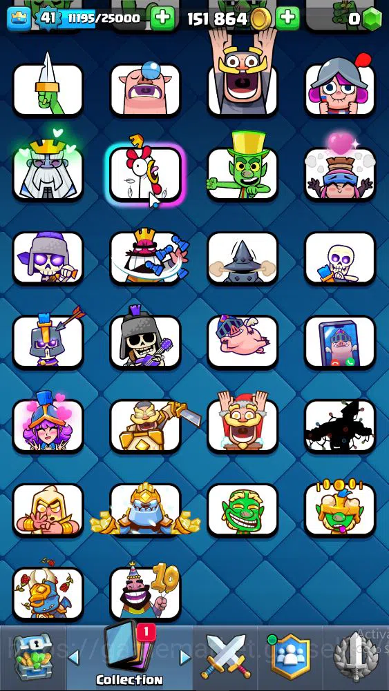 Clash Royale Accounts High-End Lv 44|Trophy 8840|KTL 14|Limit Skin|Total Card 121|2 HERO 13 EVO 8 Camps 21 Legend 33 Epic 30 8