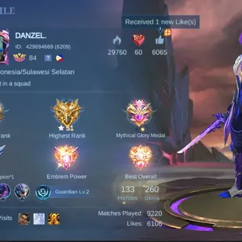 Mobile Legends: Bang Bang Accounts Collector Global|260S|Renowned|KOF Aurora+Karina,Zodiac Martis+Selena,TF Roger,Nana