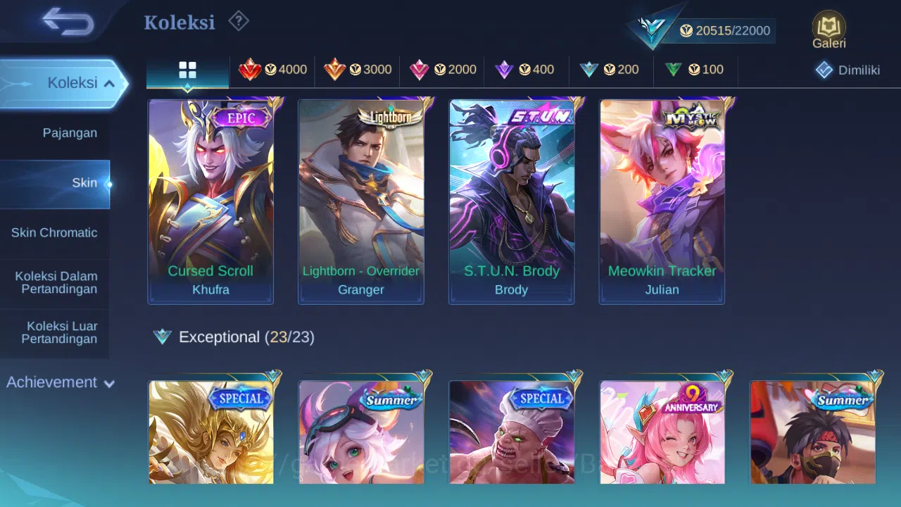Mobile Legends: Bang Bang Accounts Hero 63 Skin 109 | Zodiac Lance | Stunt Brody | Li image 3