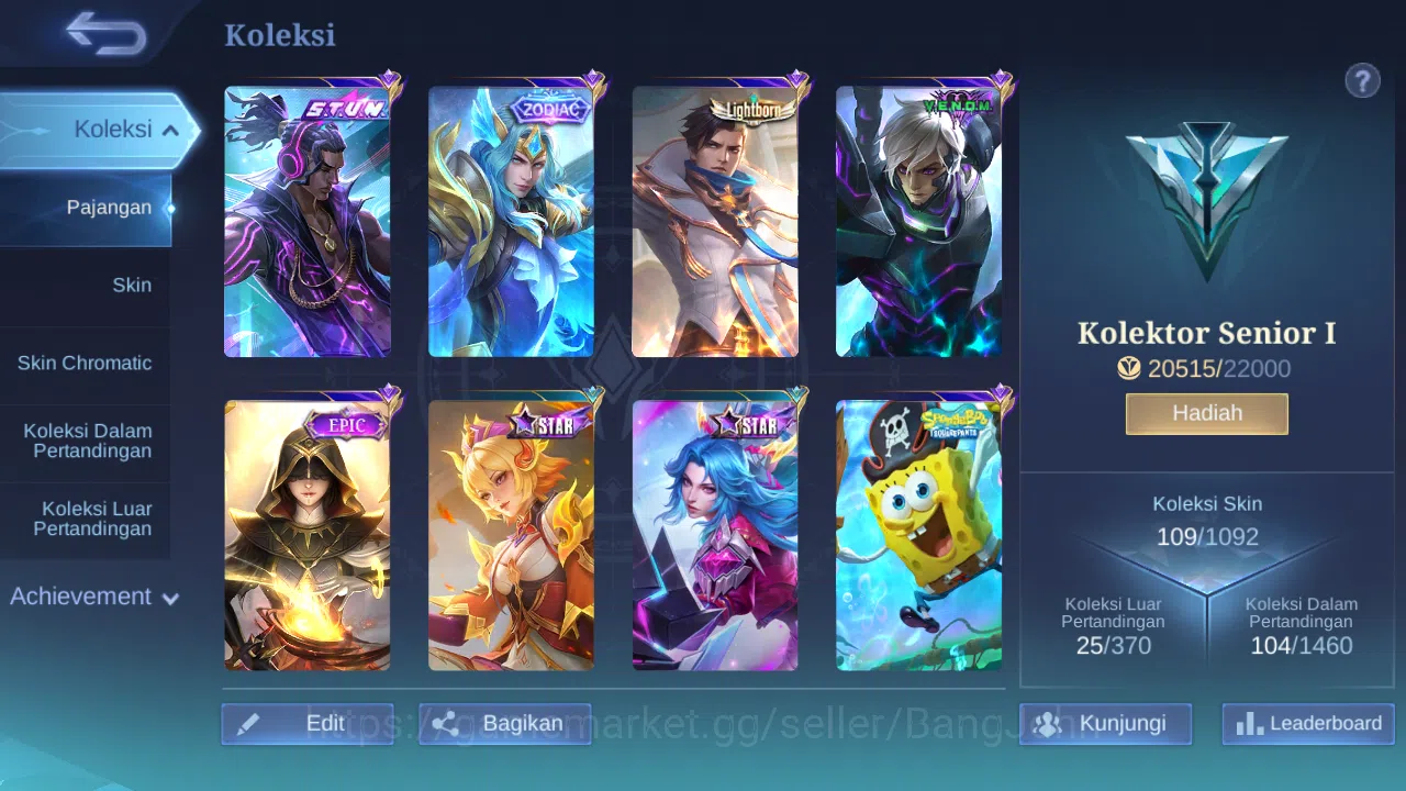 Mobile Legends: Bang Bang Accounts Hero 63 Skin 109 | Zodiac Lance | Stunt Brody | Li image 8
