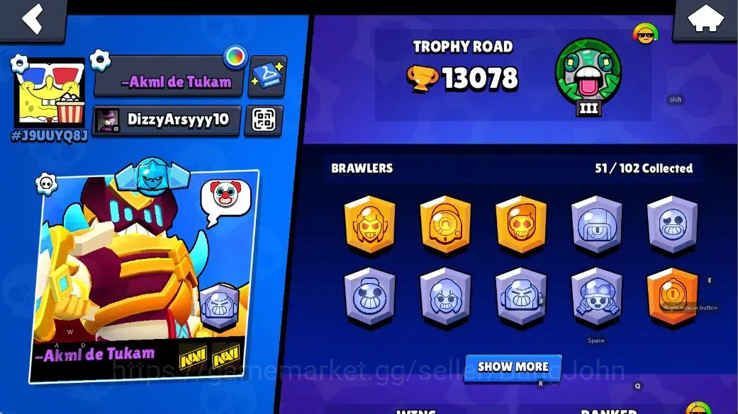 Brawl Stars Accounts Android|13078 Thropy|51 Brawlers-14 Max-11 Hyperch image 2