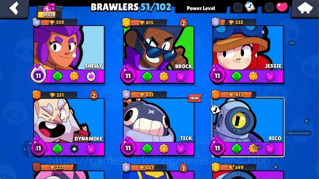 Brawl Stars Accounts Android|13078 Thropy|51 Brawlers-14 Max-11 Hyperch image 5