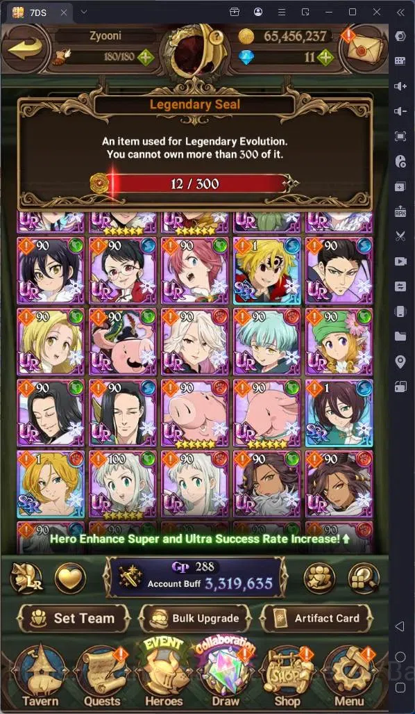 The Seven Deadly Sins: Grand Cross Accounts Endgame ASIA |3.3M Power|LR Meliodas 3/6|UR Menor 1/6,Skuld 1/6,ODK 1/6,Meliza 4