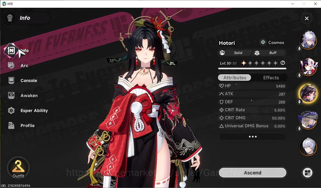 Neverness to Everness Accounts GLOBAL SEA|HL 15|6 SSR Lacrimosa,Hotori,Baicang,Ji image 4