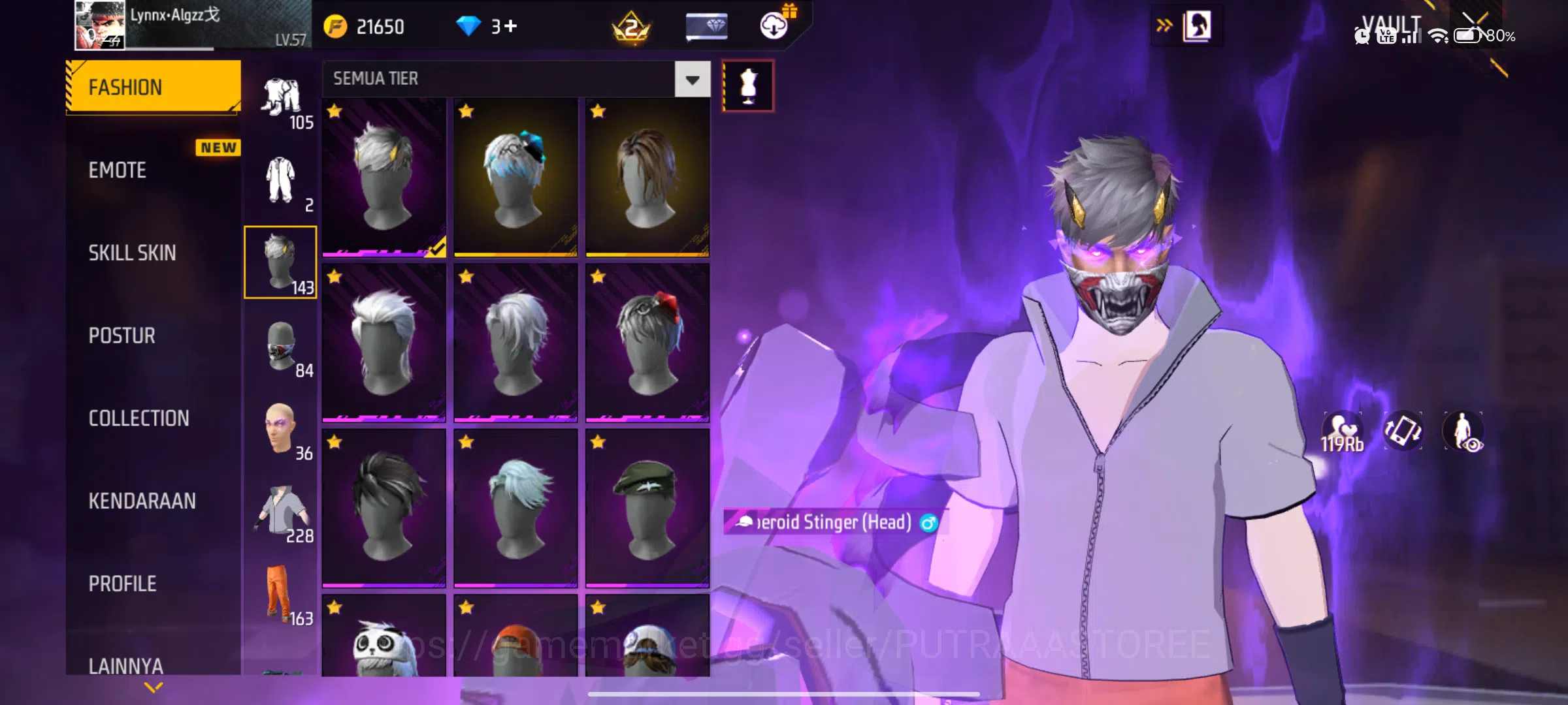 Free Fire Accounts Indonesia | bubdle sasuke | bundle yin yang kuning image 4