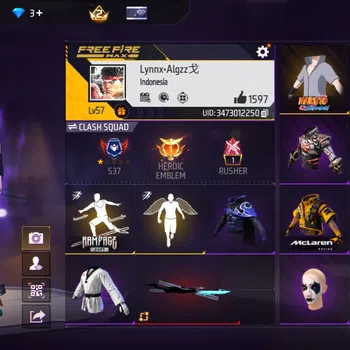 Free Fire Accounts Indonesia | bubdle sasuke | bundle yin yang kuning image 1