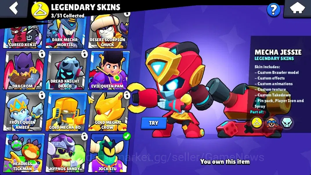 Brawl Stars Accounts 2989 Trophy|31 Brawler 5 Max Lvl (Star Nova,Ollie,Etc)|1 Hypch Skin (SG Rico) 1 Legend 1 Mythic 7 18
