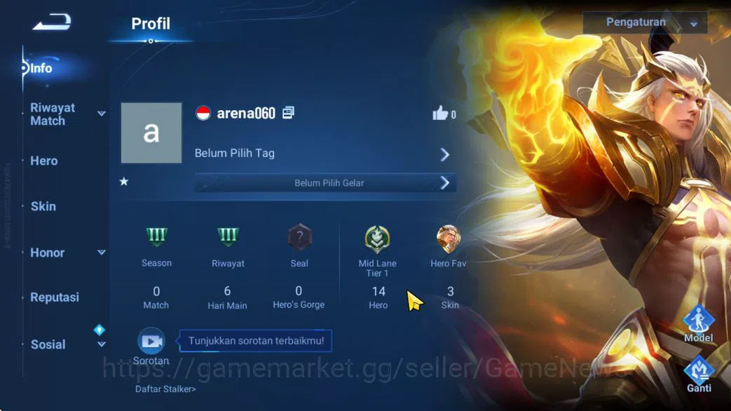 Honor of Kings Accounts Hero 14 Skin 3|Fresh Starter| (Consort Yu Legend)  image 2