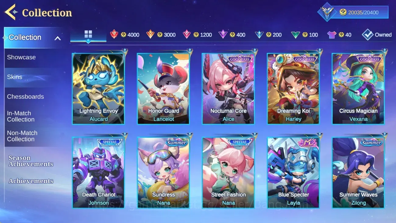 Magic Chess: Go Go Accounts Global|Rank Mythic 61*Best 237*|ExorcistsWanwan|Epic Lance|CB[Magical1&Epic2]23CMD B*3 |FreeML 6